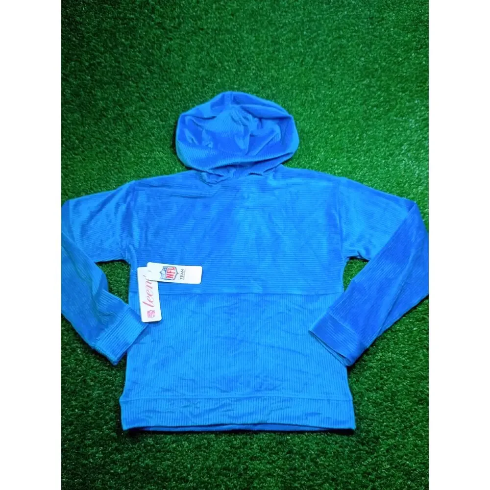 NWT Teens Apparel Detroit Lions Blue Velour Hoodie sm